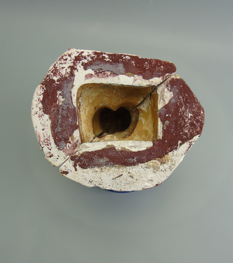 Empty plaster mold ready for cement