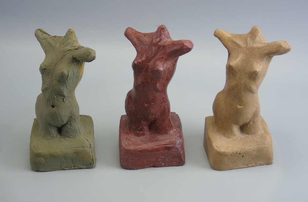 Model and two finished cement casts