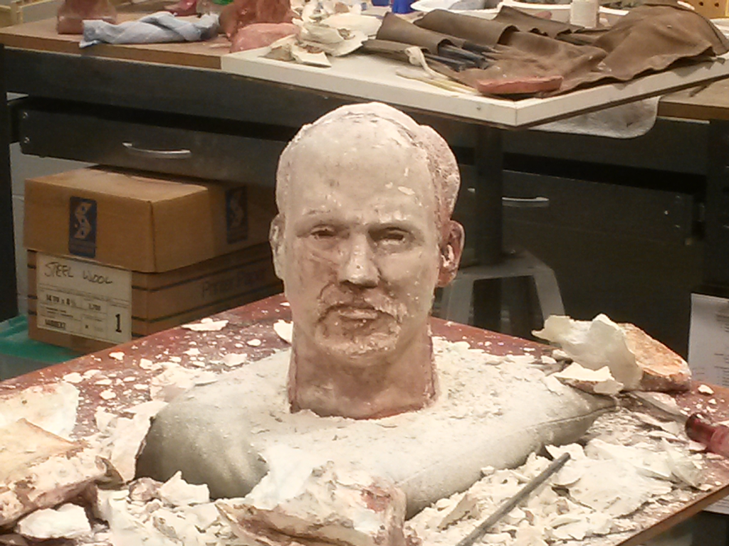 Freshly demolded cast with plaster still attached